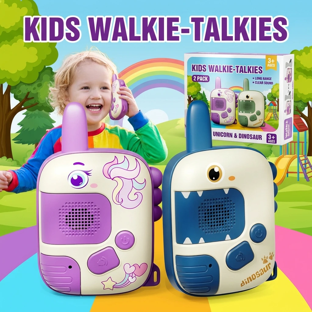 2PCS 어린이 워키 토키 장난감 장거리 휴대용 무선 야외 원격 지능형 통신 퍼즐 어린이 소년 소녀 장난감