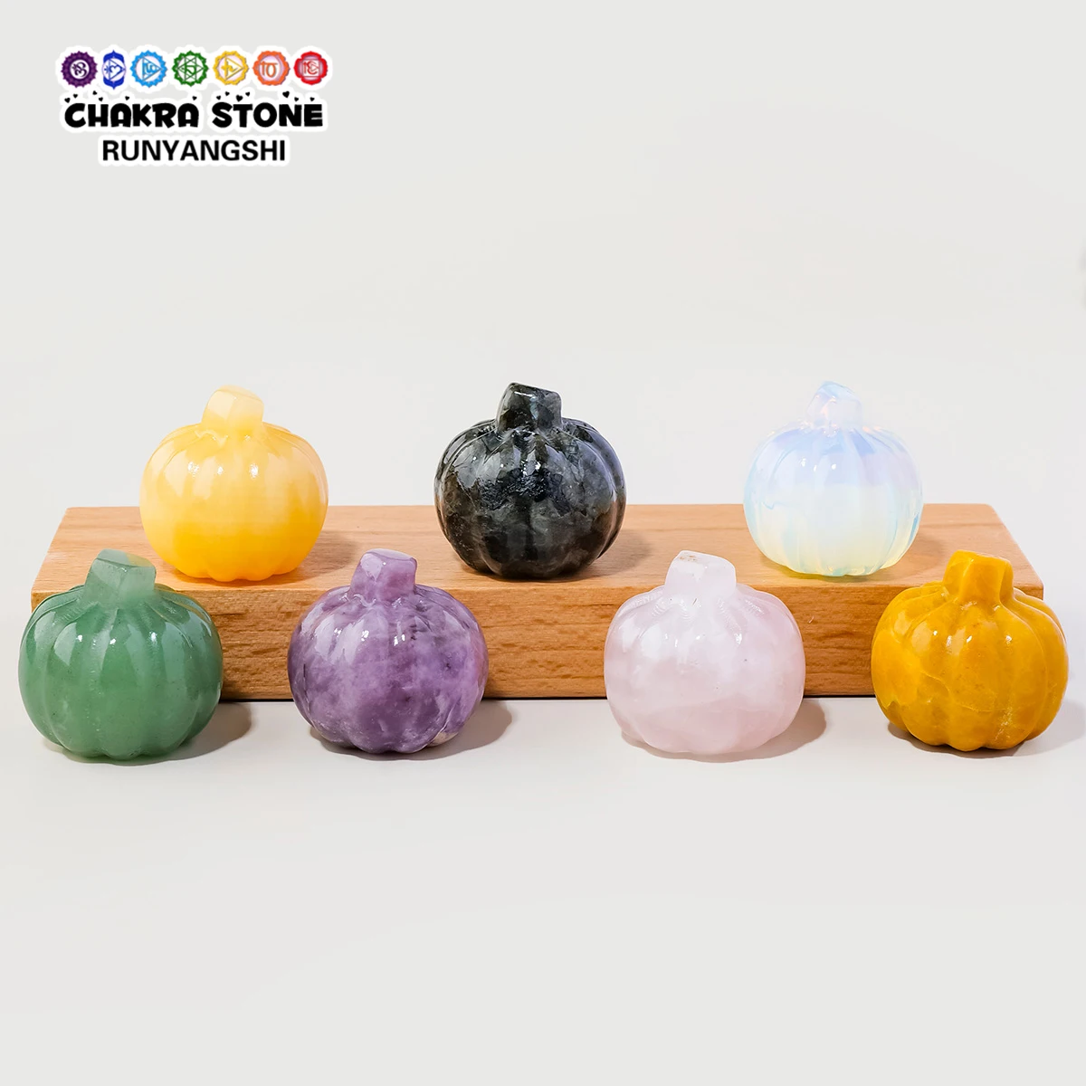 5pcs Natural Crystal Small Pumpkin Carving, Polished Raw Stone Mineral Specimen, Christmas Home Decor Craft Ornament