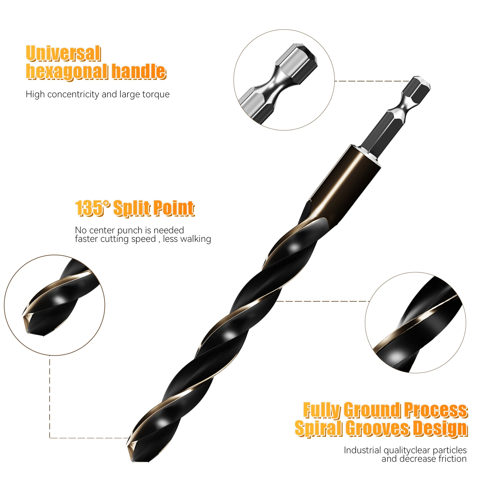 Twist Drill Bit Set HSS Cobalt Wood Metal Hole Cutter Core Drilling Kit Hex Shank Drill Bits Woodworking Tools Power Accessories