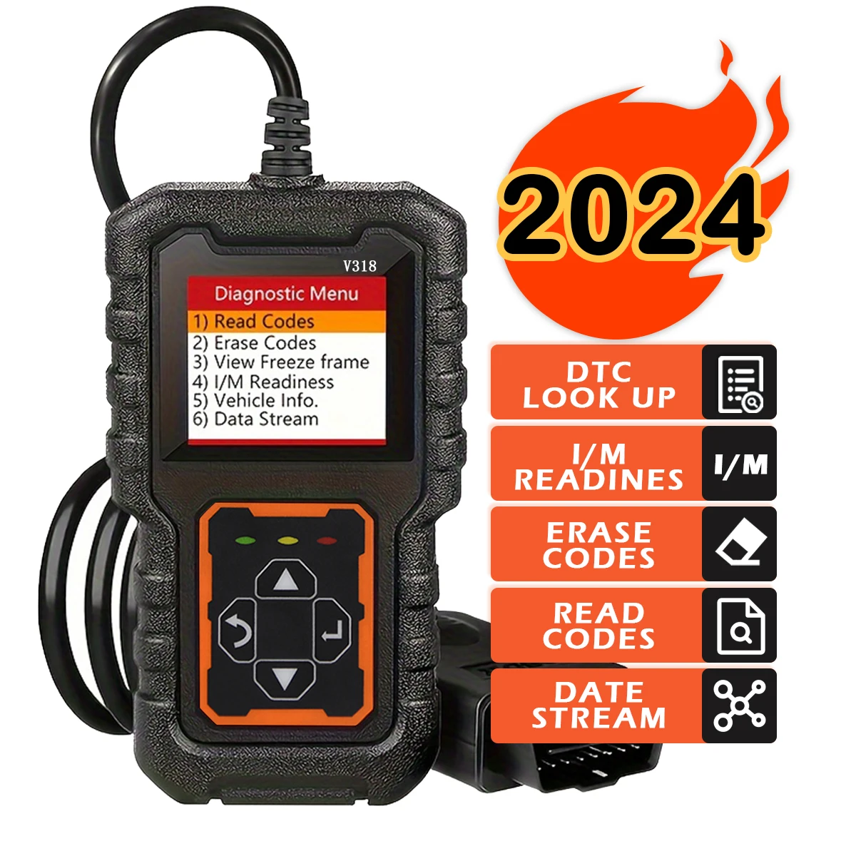 

Автомобильный сканер OBD2, диагностический инструмент, считыватель кодов, тестер напряжения автомобиля, сканер кода неисправности двигателя, тестер зарядки, диагностический инструмент 318