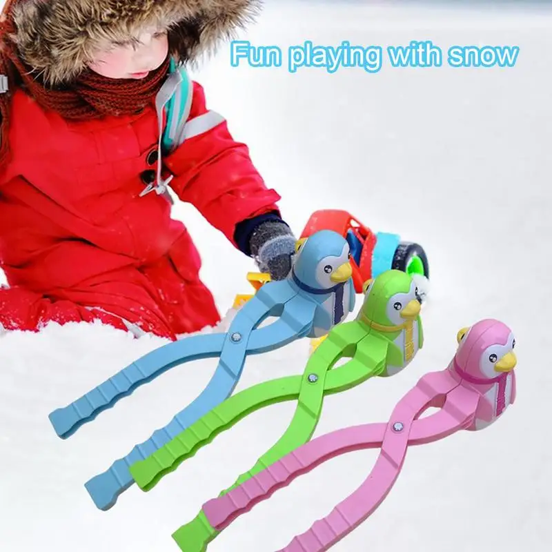 Penguin Snow Ball Maker Snow Mold Tool Thickened Outdoor Activities Winter Snowball Maker Clip Snow Toy Kids Creative Toy