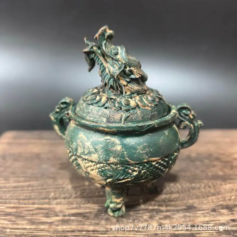 Brass Craft Ornament: Auspicious Beast Three-Legged Incense Burner for Home Decoration