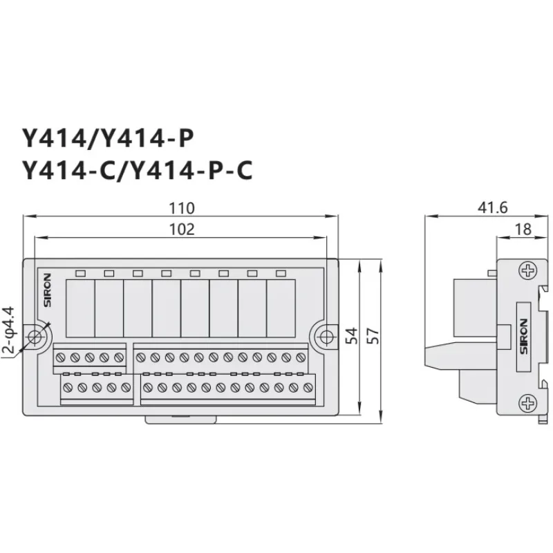 8-Channel DC 24V Relay Module PLC Control Din Rail Mounting 250V AC/30V DC Output 5A 7.5mA Operating Current for Y414