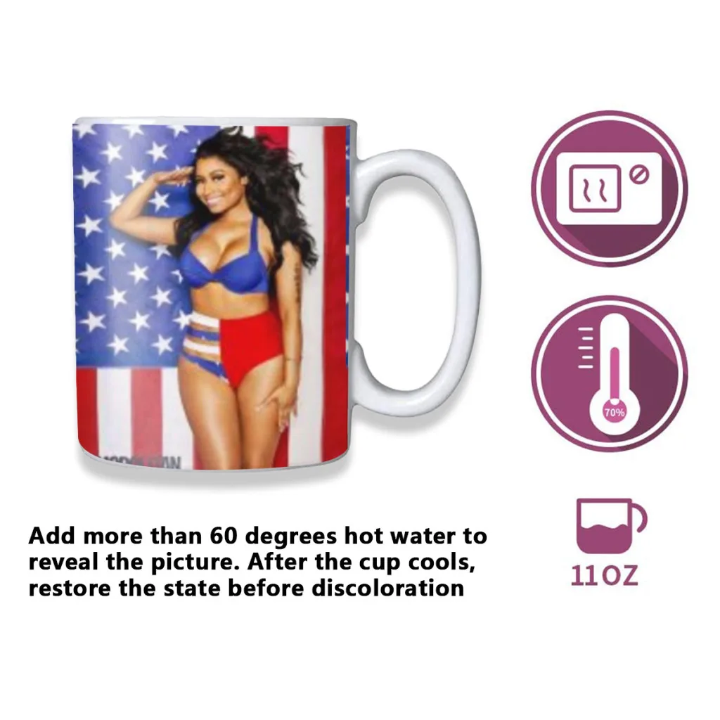 Nicki Minaj Rapper Mugs Cup Changing Color Magic Mugs Heat Sensitive Tea Cup Coffee Mug Gift Mug Drop Shipping