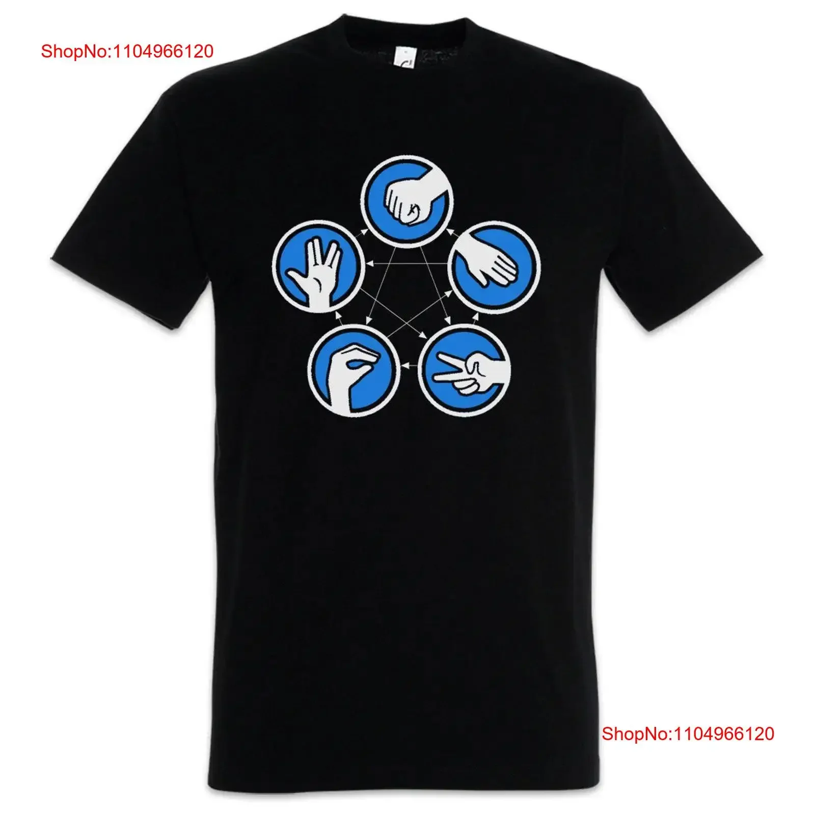 

Black Paper Rock Men's T Shirt Lizard Scissors Spock Geek Nerd Gamer Fun SciFi Freak Science Fiction TV Comedy Television