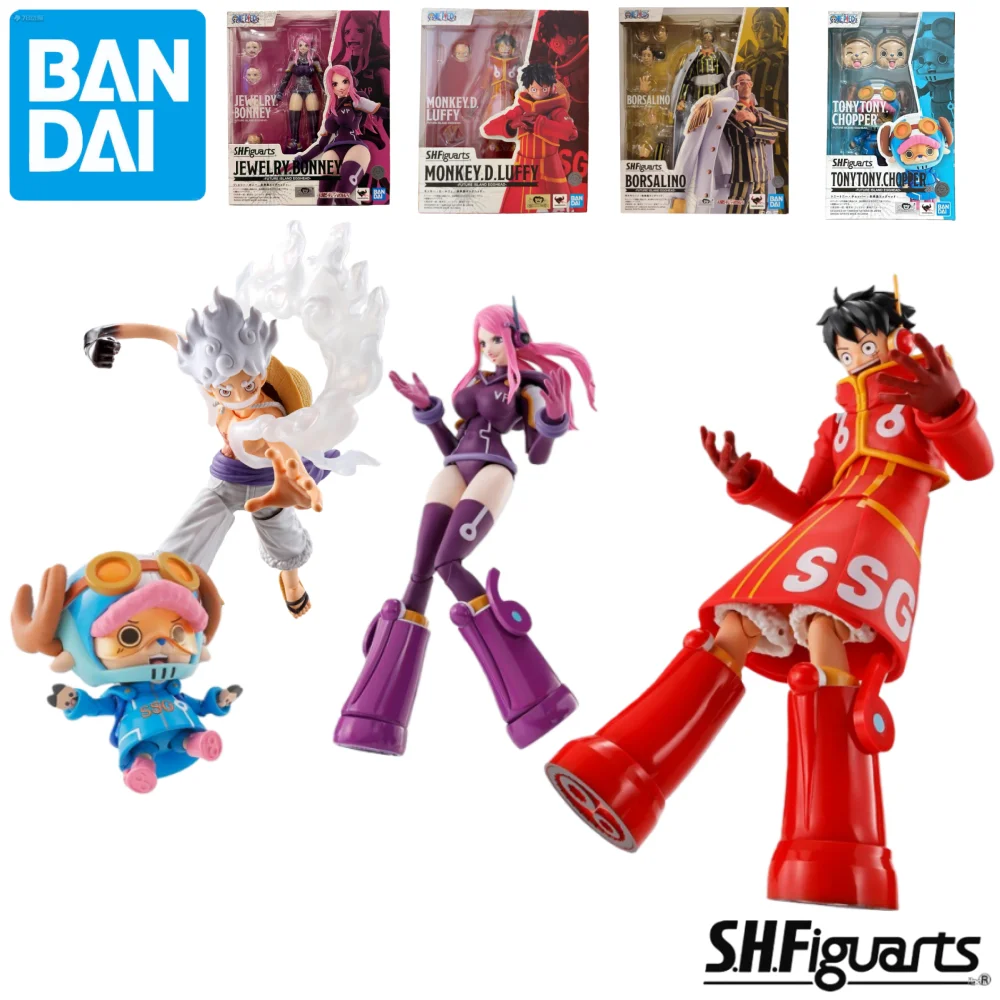 BANDAI S.H.Figuarts -Future Island Egghead- MONKEY.D.LUFFY/BORSALINO/JEWELRY.BONNEY Model Kit Action Figure Gift for Collector