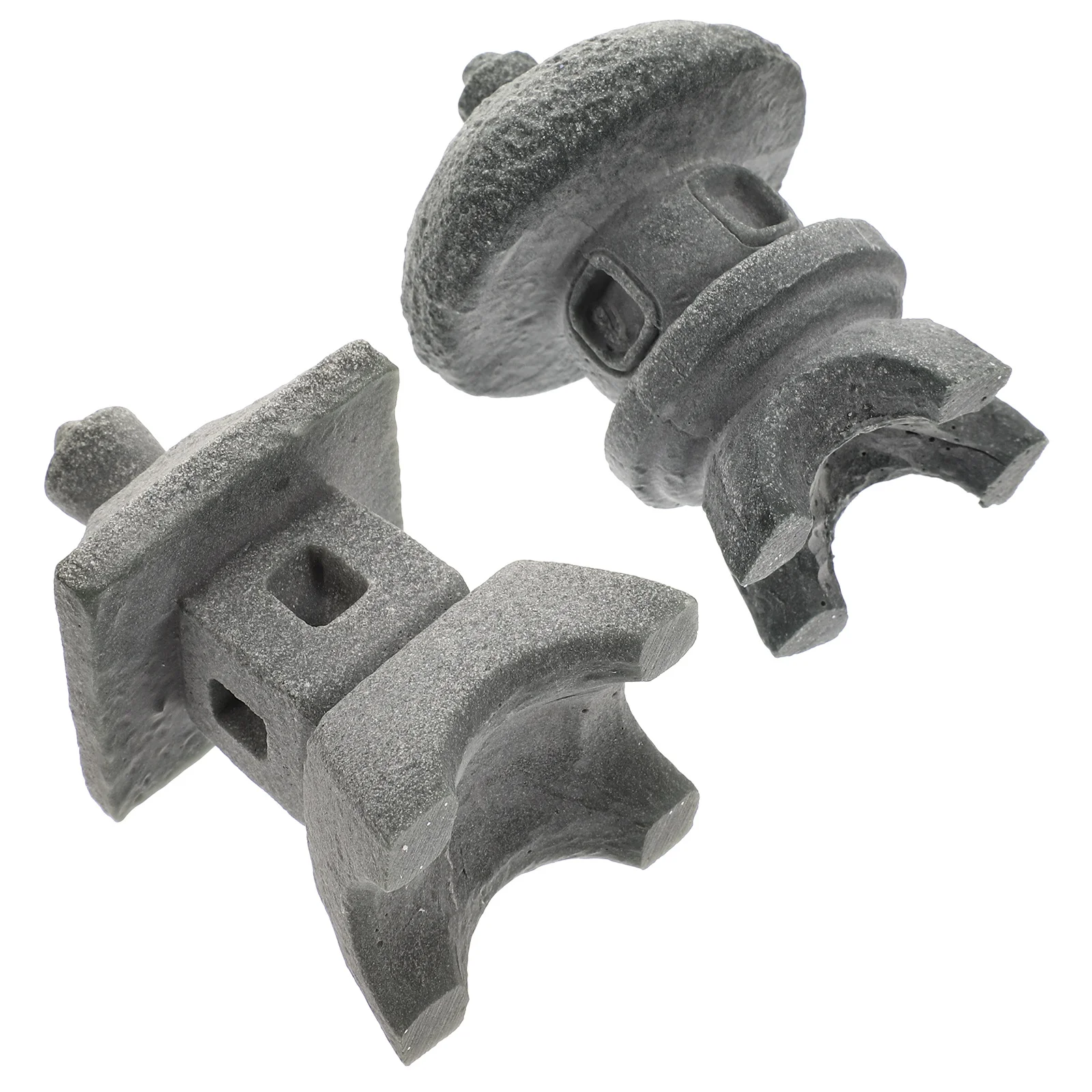 

2pcs Sandstone Lantern Garden Decorations Mini Craft For Home Bonsai Micro Landscape Ornament Small Stone Lantern