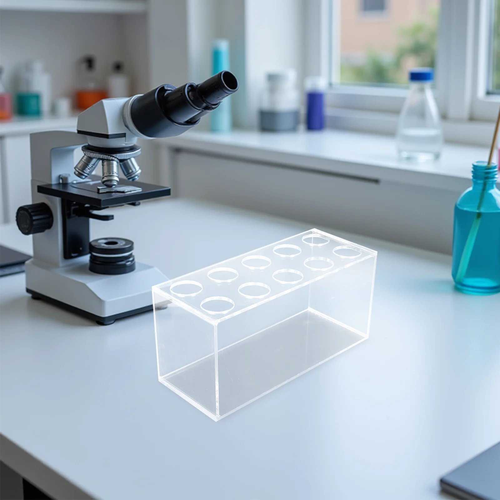 

Laboratory Bottle Rack Acrylic Inverted Test Tube Holder For 50Ml Volumetric Flasks Compact Durable Science Tool Lab