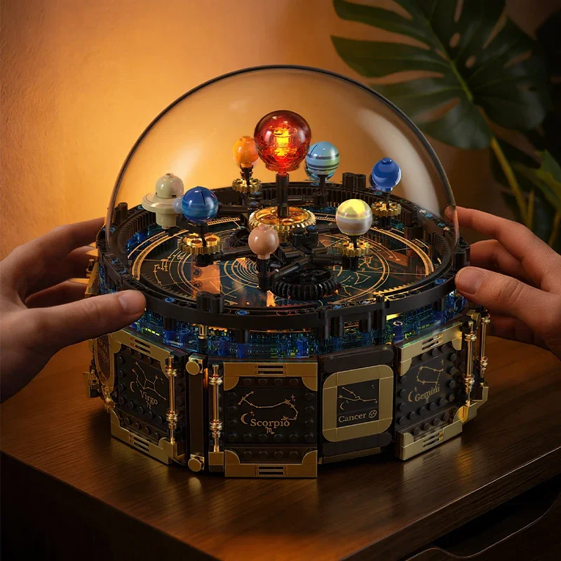Creative Solar System Star Instrument Music Box Building Blocks Space Exploration Star Globe Assembly Bricks Education Toys Gift