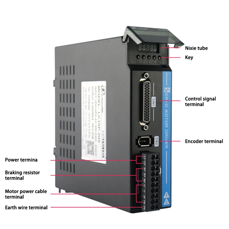 Imagem -02 - Lichuan 200w 400w 600w 750w 1kw ac Servo Driver Motor Elétrico 220v 3000rpm Cnc Kit Impressora 3d Pulso Rs485