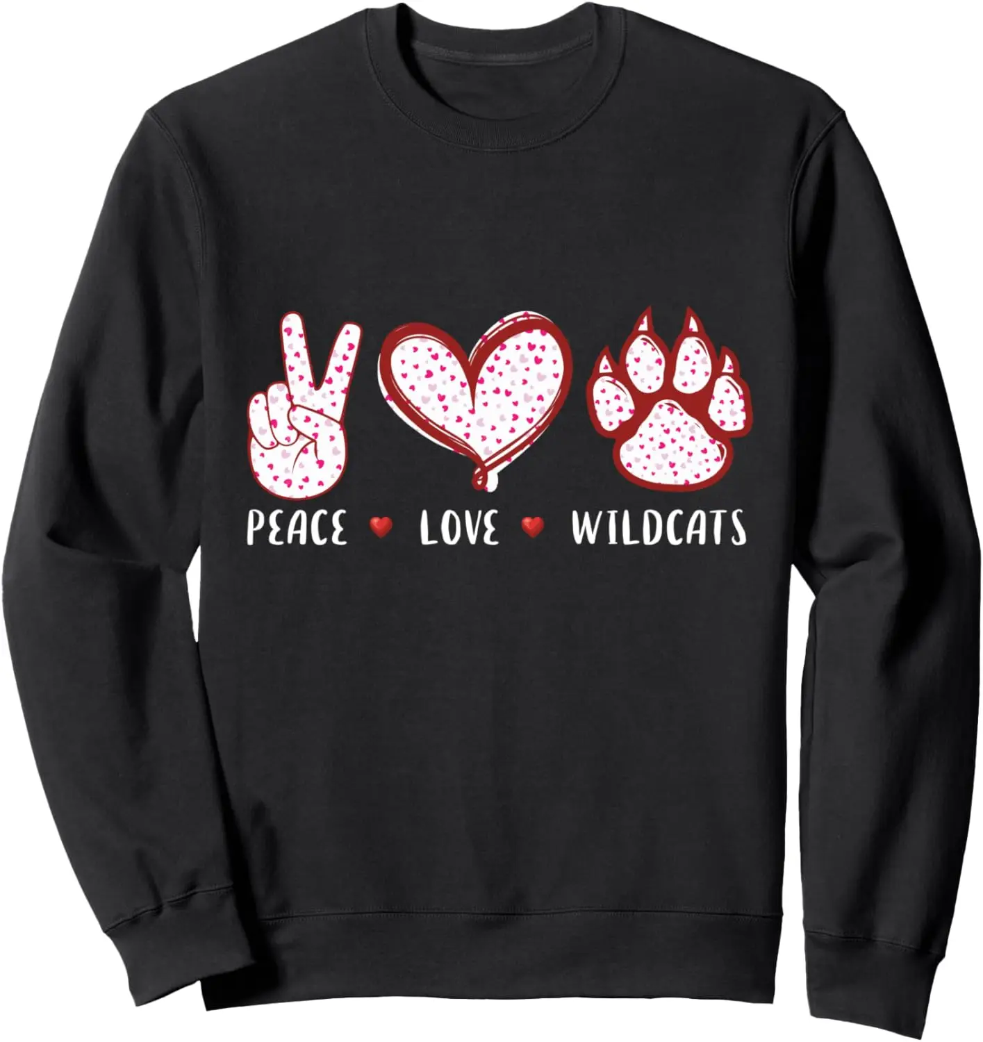 vrede liefde wildcats geschenken mannen vrouwen kinderen jongens meisjes Wild cat Sweatshirt