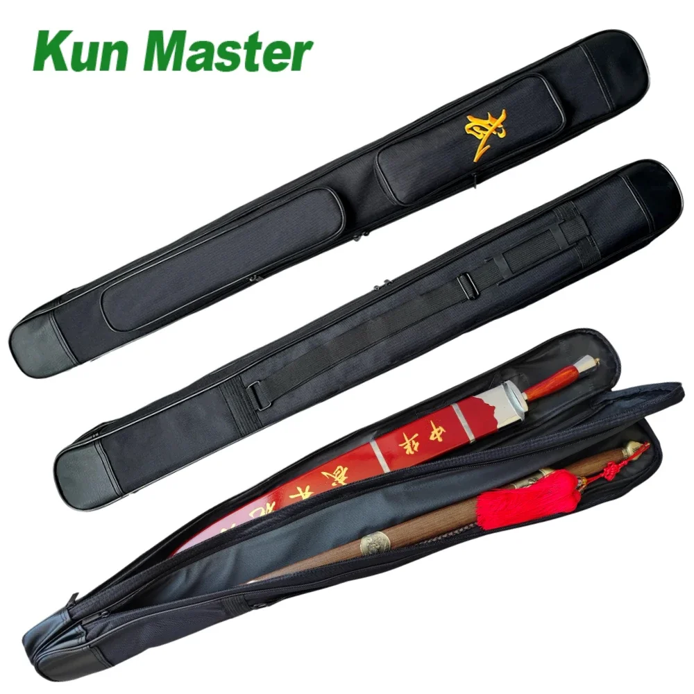 

1.1m martial art case tai chi sword bag equipment weapons case bag shoulder bag kendo katana with strap handle hold 2 sword