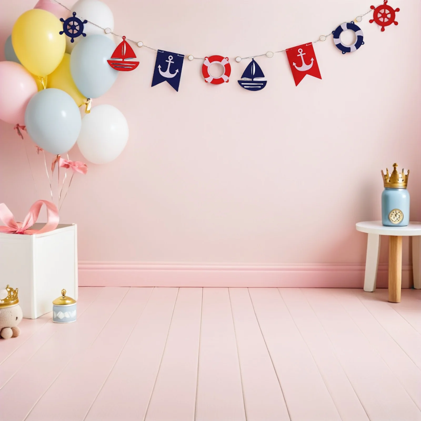 Colorful Ocean Theme Banner Nautical Sailing Flags Garland Pull Flag Hanging Festive Supplies Banners Streamers
