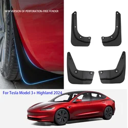 Paraspruzzi morbidi per Tesla Model 3 Highland 2024 TPE parafanghi Design originale parafango Anti-neve protezione Anti-sabbia