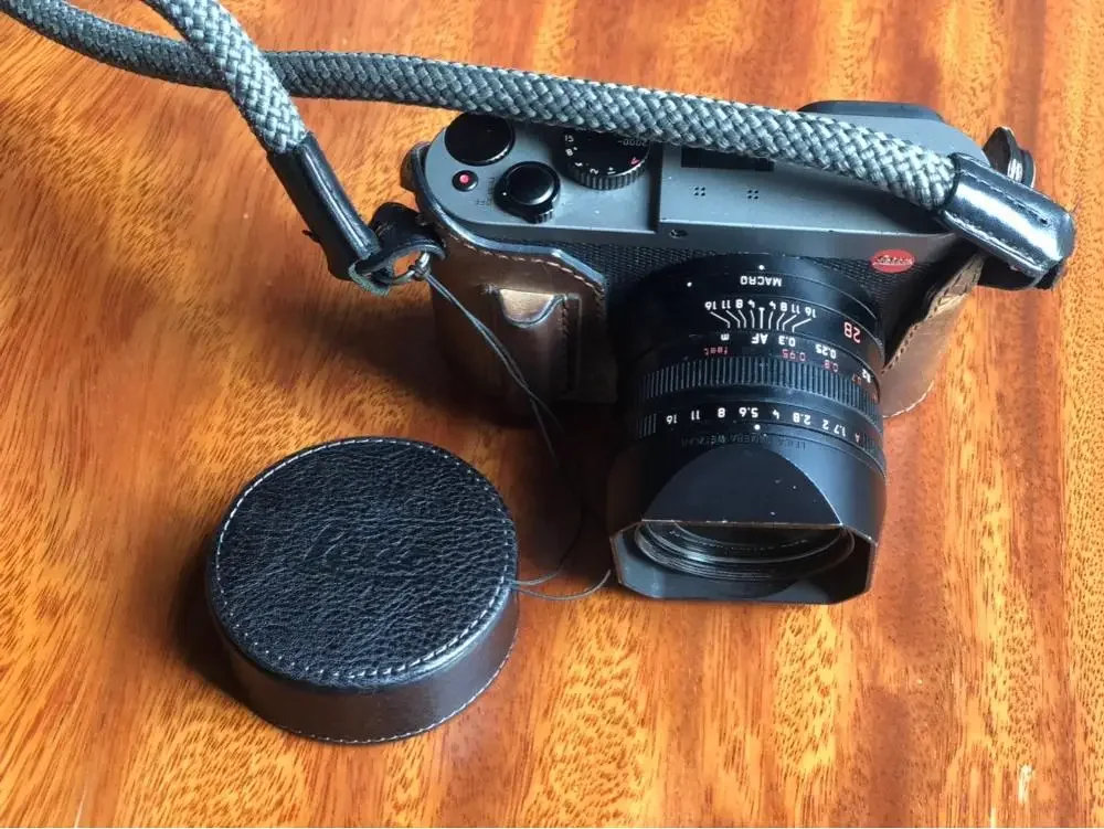 For leica Q typ116 leica QP Q2 Q3 Handmade Genuine leather Lens Cap Camera Lens Cover