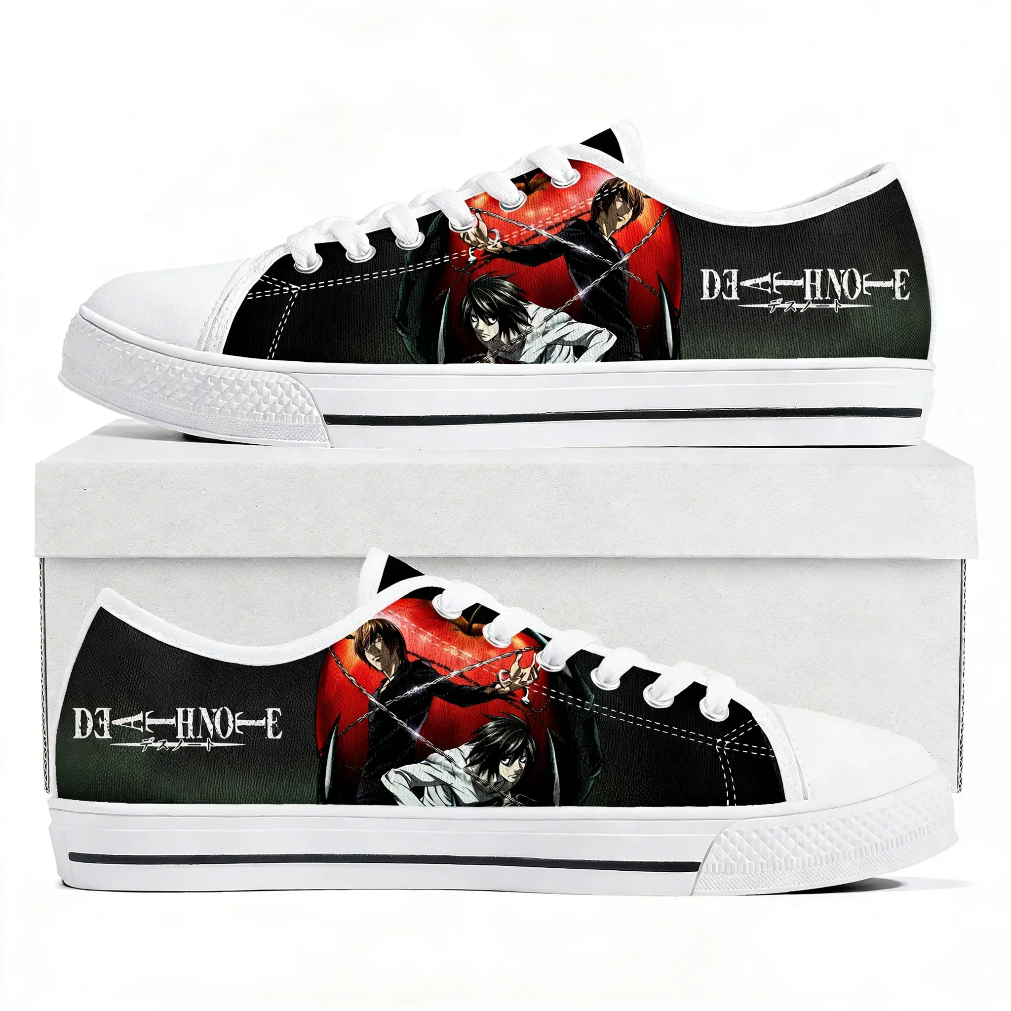 

Death Note Low Top Sneakers Mens Womens Canvas Sneaker High Quality Confortable Casual Couple Shoes Cartoon Tailor-made Shoes