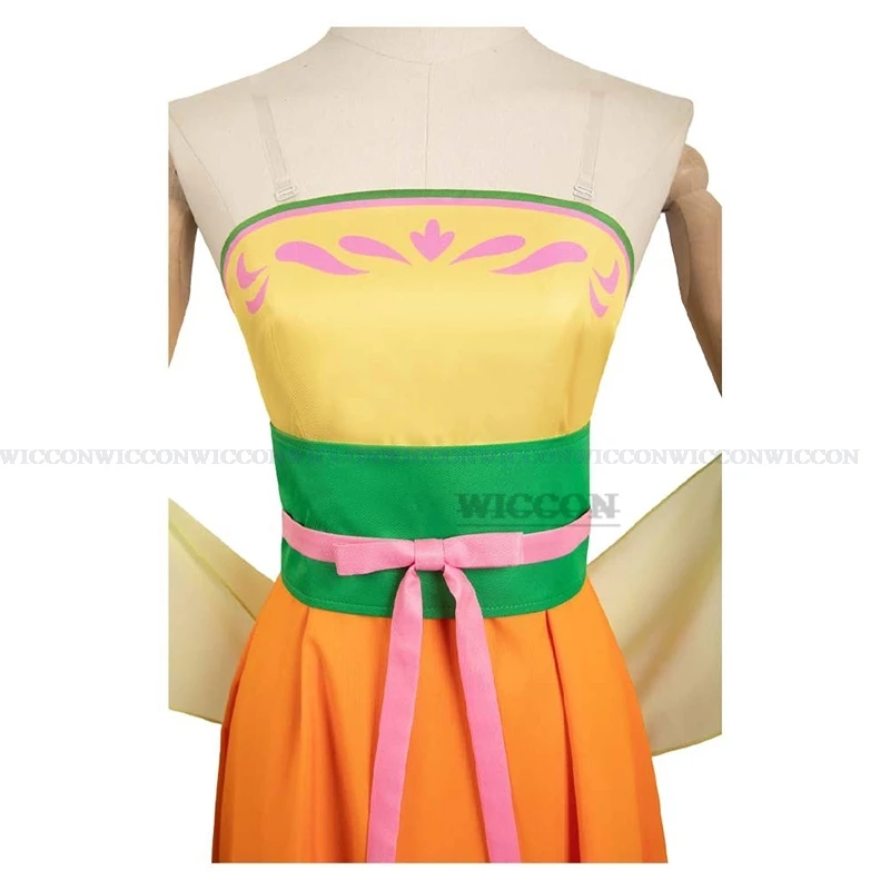 Anime Cosplay Costume pour femme, The Apothecary Diaries, Maomao, Perruque, Boucles d'oreilles, Vêtements verts, Robe jaune, Halloween