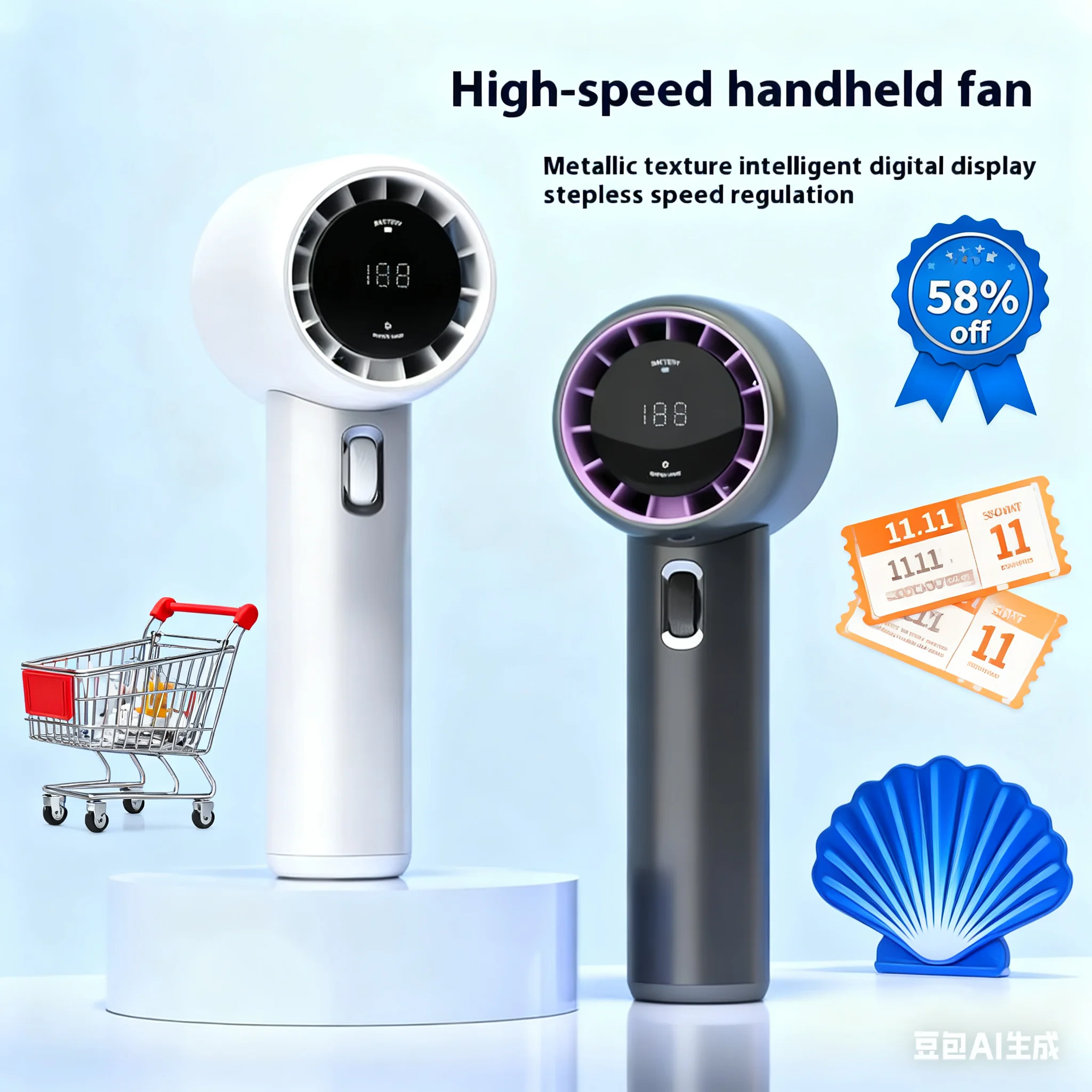 Portable Hand Fan 199 Wind Speeds Mini Bladeless Handheld Fan USB Rechargeable Personal Fans Electric EyelashFanCan be displayed