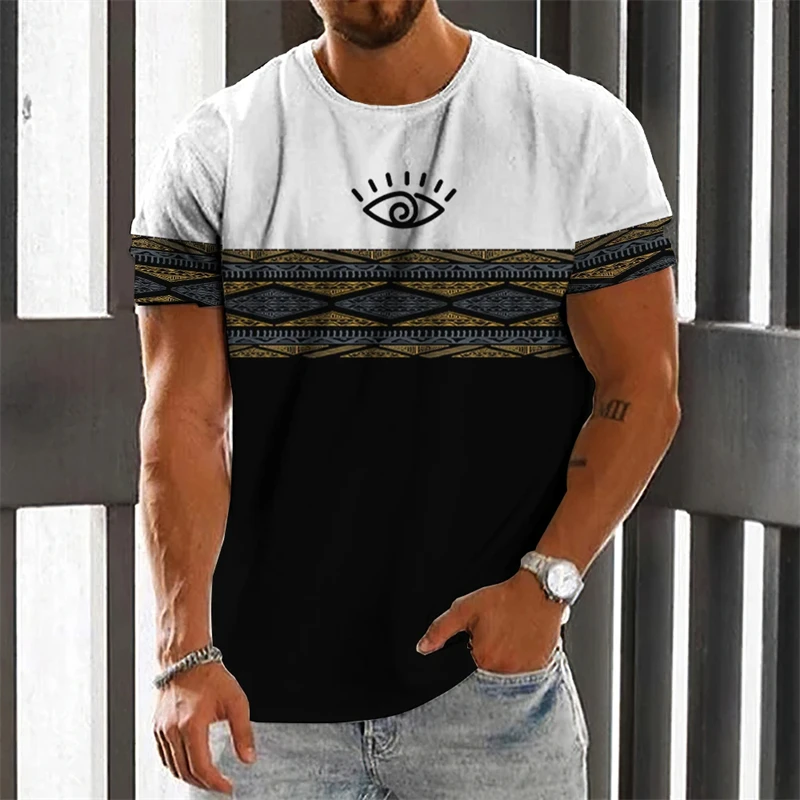 African Clothes For Men Dashiki T Shirts Traditional Wear Clothing Round Neck Casual Retro Streetwear Vintage Ethnic Style Tops