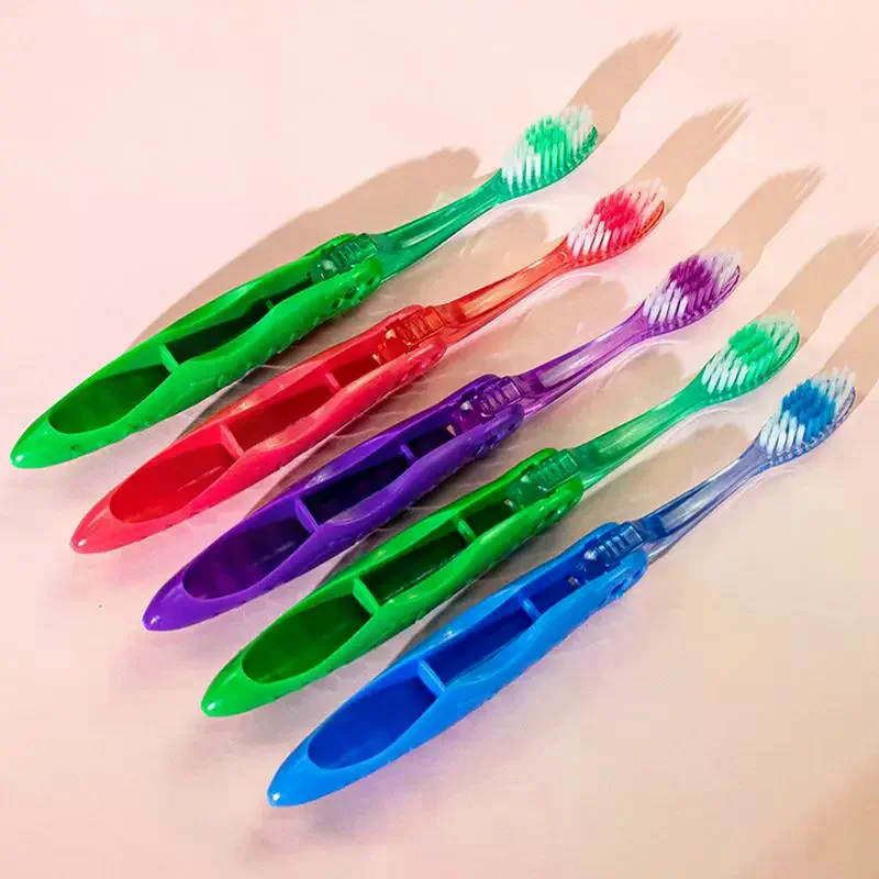 1/3/5pcs Portable Disposable Foldable Travel Camping Toothbrush Hiking Tooth Brush Tooth Cleaning Tool Folding Travel Toothbrush