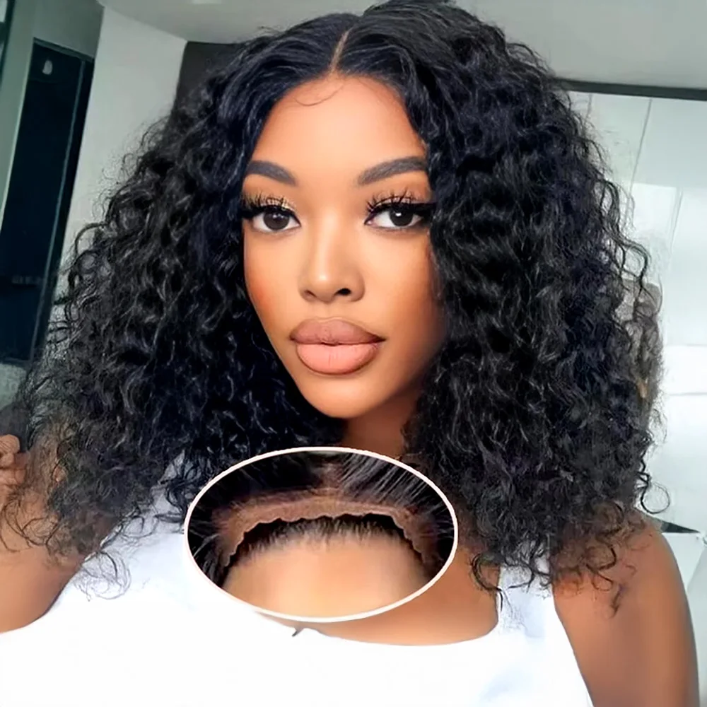 

Bob Wigs Human Hair 7x5 Glueless Wig Ready To Wear Brazilian Curly 4x4 13x4 Lace Frontal Deep Wave Wig For Women Pre Cut No Glue