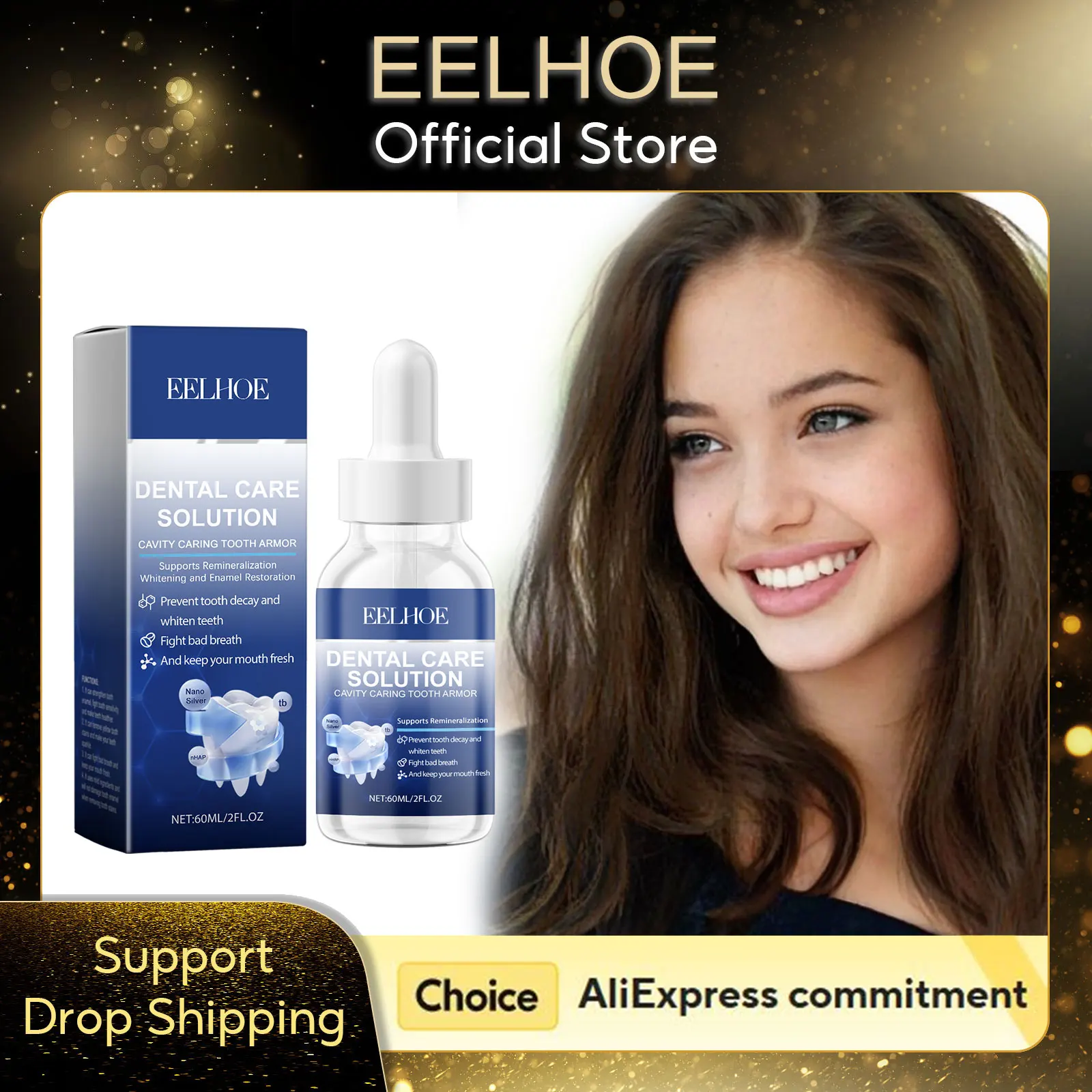 

EELHOE Whitening Serum for Teeth and Gum Repair Clean Tooth Enamel Repair Odor Remover Bad Breath Dental Care Oral Hygiene 60ml