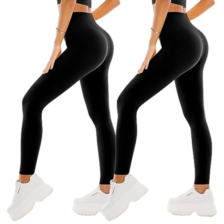

SINOPHANT High Waisted Leggings for Women - 2 Packs Buttery Soft Yoga Pants for Workout Athletic