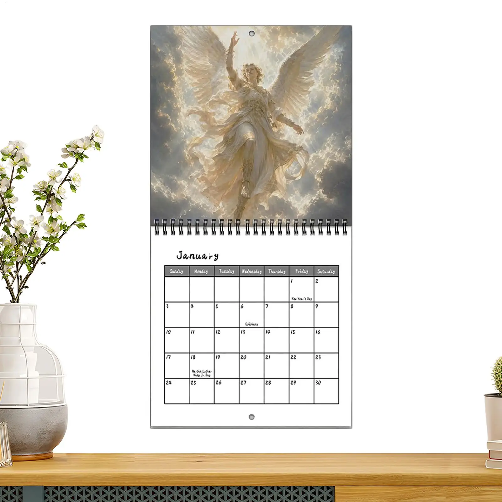 2027 Angel Theme Calendar Wall Monthly Calendar 12 Months Different Quotes Schedule Management Planner For Classroom
