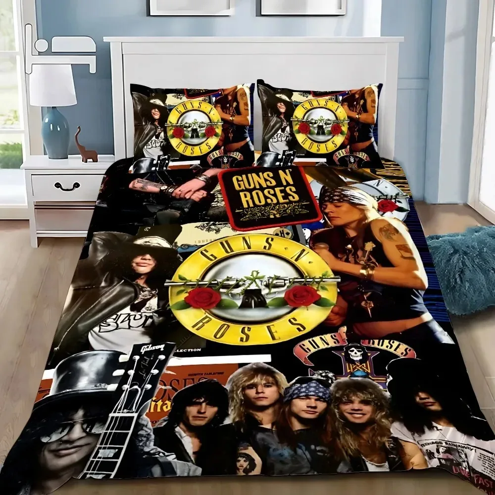 

Duvet Cover Pillowcase Bedding Set Hot Band G-Guns N R-Roses Adult Boy Girl Bedroom Decoration Children Single Double Large Size