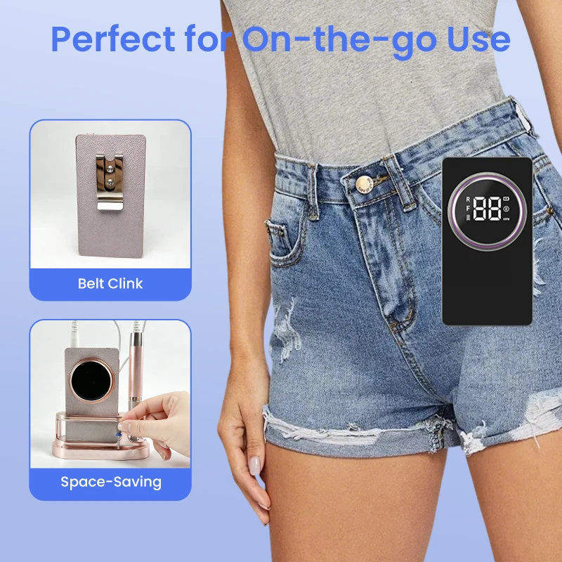 Nuevo Kit de Taladro Eléctrico Profesional Inalámbrico Portátil para Uñas, Lima de Uñas con Carga Inalámbrica de 40000 rpm, Sin Escobillas, para Remover Acrílico y Gel