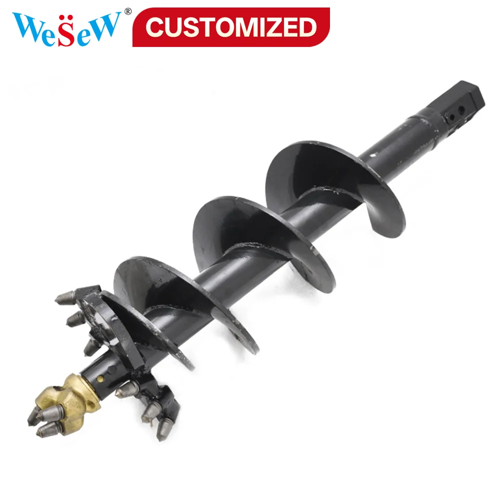 Custom OEM Rock Auger Drill Bit Ground Hole Drilling Attachment for 1 to 100 Ton Excavator Heavy Duty Auger Core Part