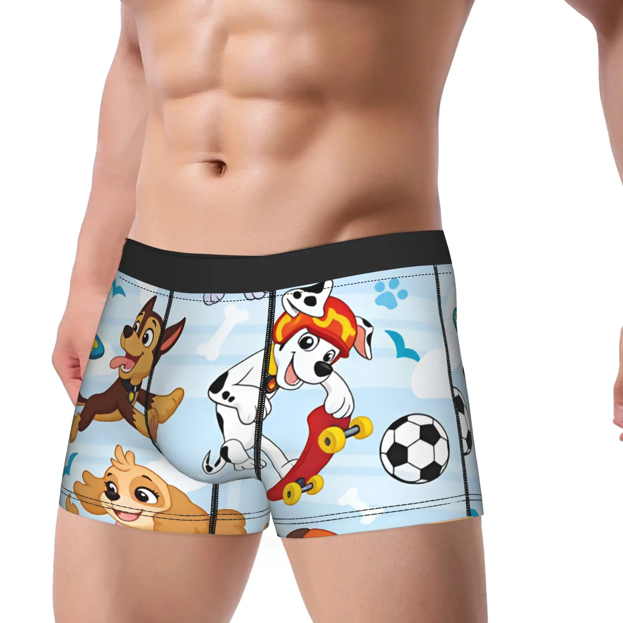 Paw Dogs Sport Activity Cartoon Underwear  Man Boxer Brief Comfortable Trunk Hot Sale Printed Plus Size Underpants