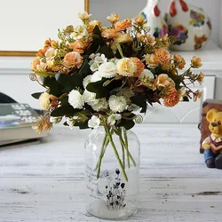 Artificial Plants European Clove Carnation  Flowerpot Decorative Flowers clipping Festival Table Decoration for Home Wedding