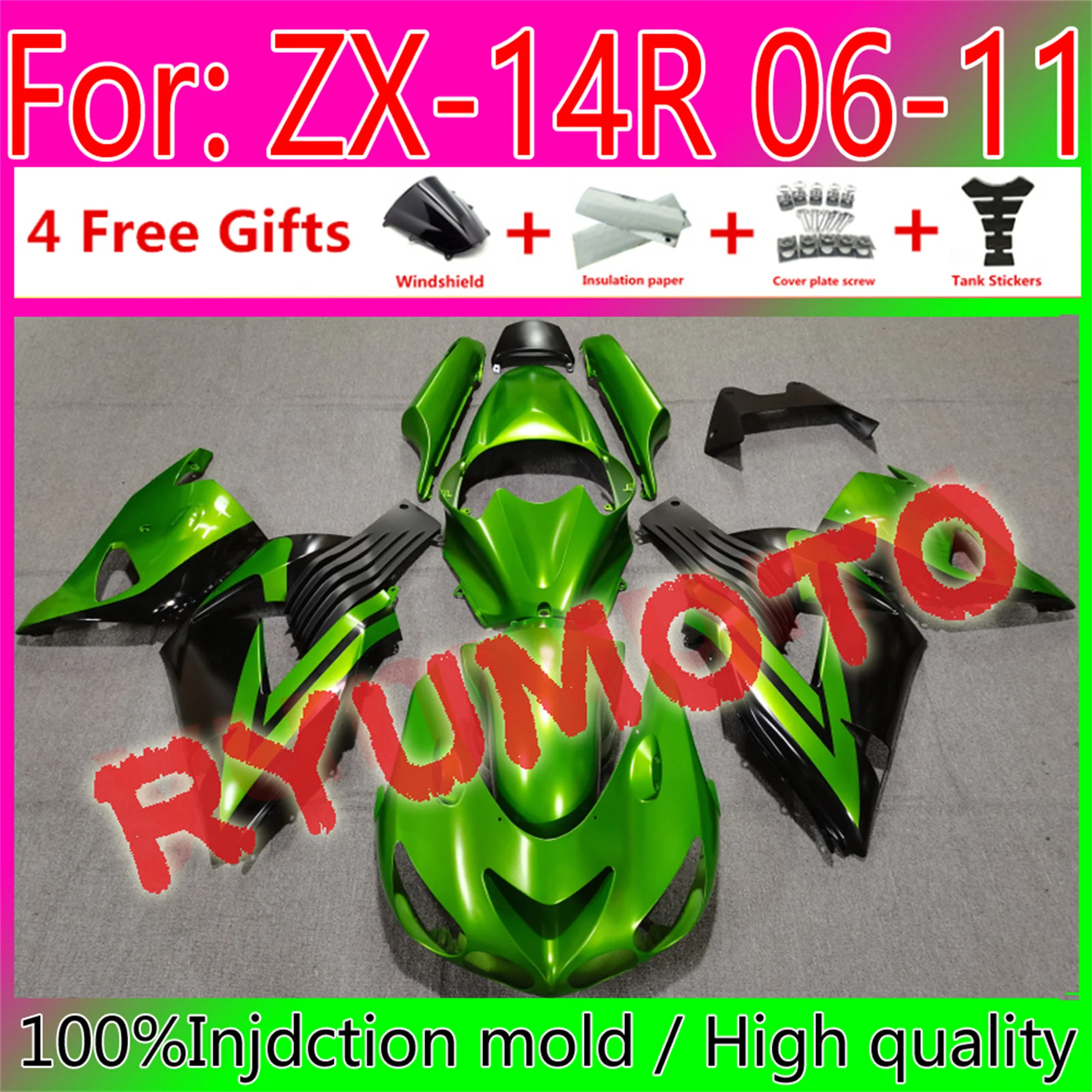 Motorcycle ABS Bodywork Fairings For Kawasaki ZX14R 06 07 08 09 10 11 ZZ-R1400 ZX-14R 2006 2009 2011 Fairing