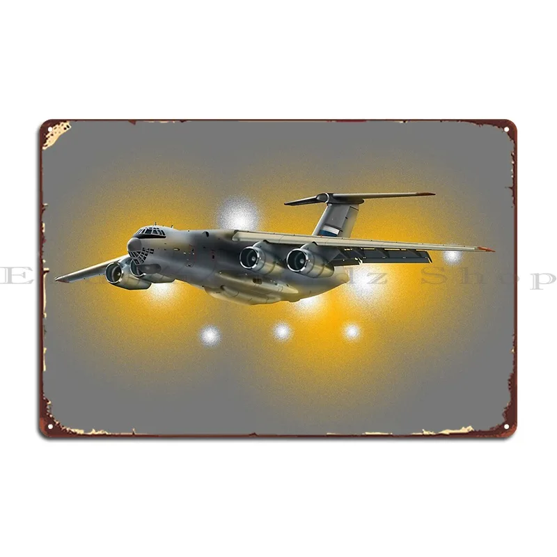 Ilyushin Il 76 Metal Sign Club Designing Cinema Wall Plaque Cinema Tin Sign Poster