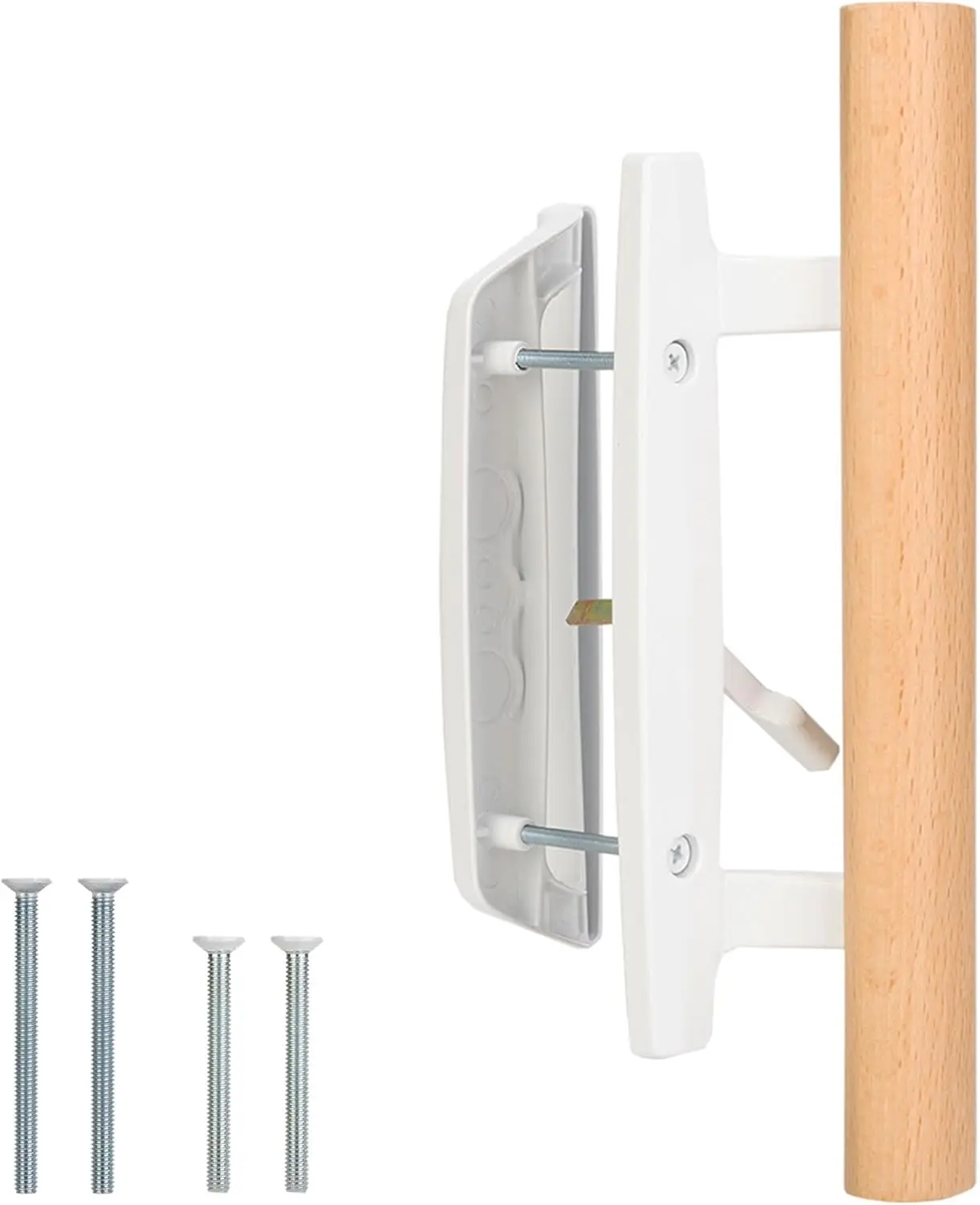 

Patio Sliding Door Handles Replacement Set, Mortise Style Reversible, Non-keyed, White Diecast, 3-15/16" Hole Spacing