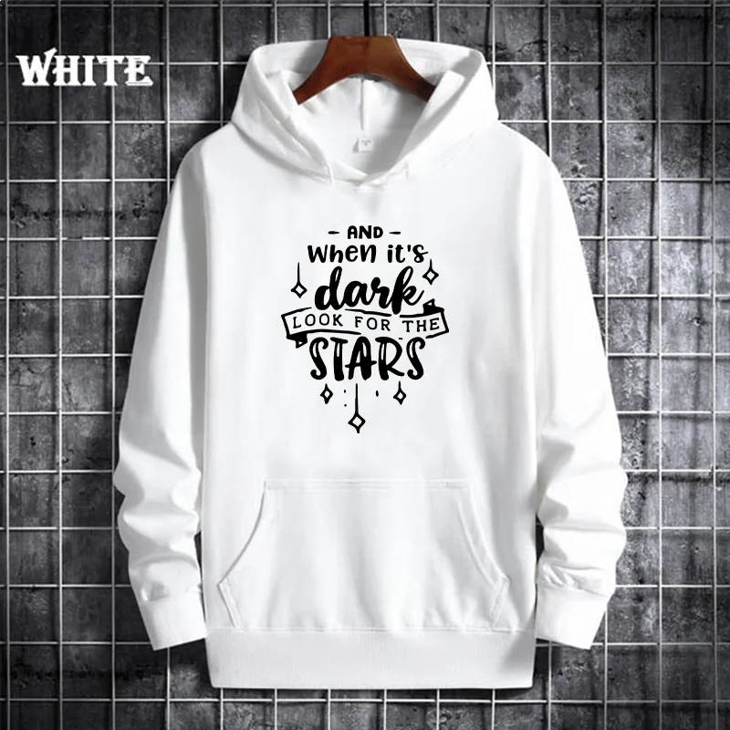 그리고 어두울 때는 별을 찾아보세요. 후드티 캐주얼 힙합 스트리트웨어 귀여운 여성 스포츠 풀오버