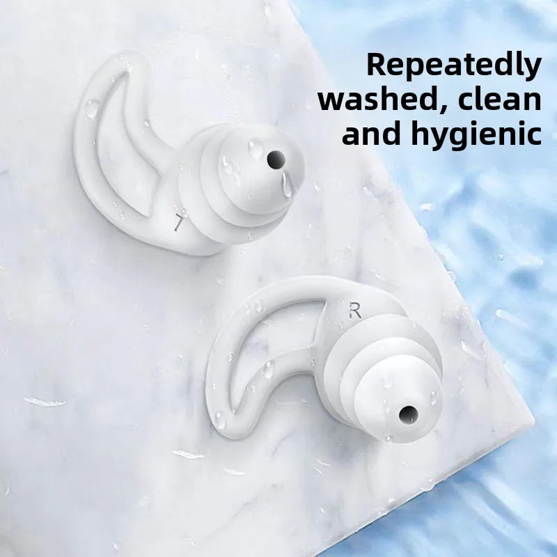 سيليكون عزل الصوت سدادات الأذن الحد من الضوضاء النوم طالب عنبر صاخبة الرجال والنساء العمل النوم الضوضاء الوقاية الكبار #5