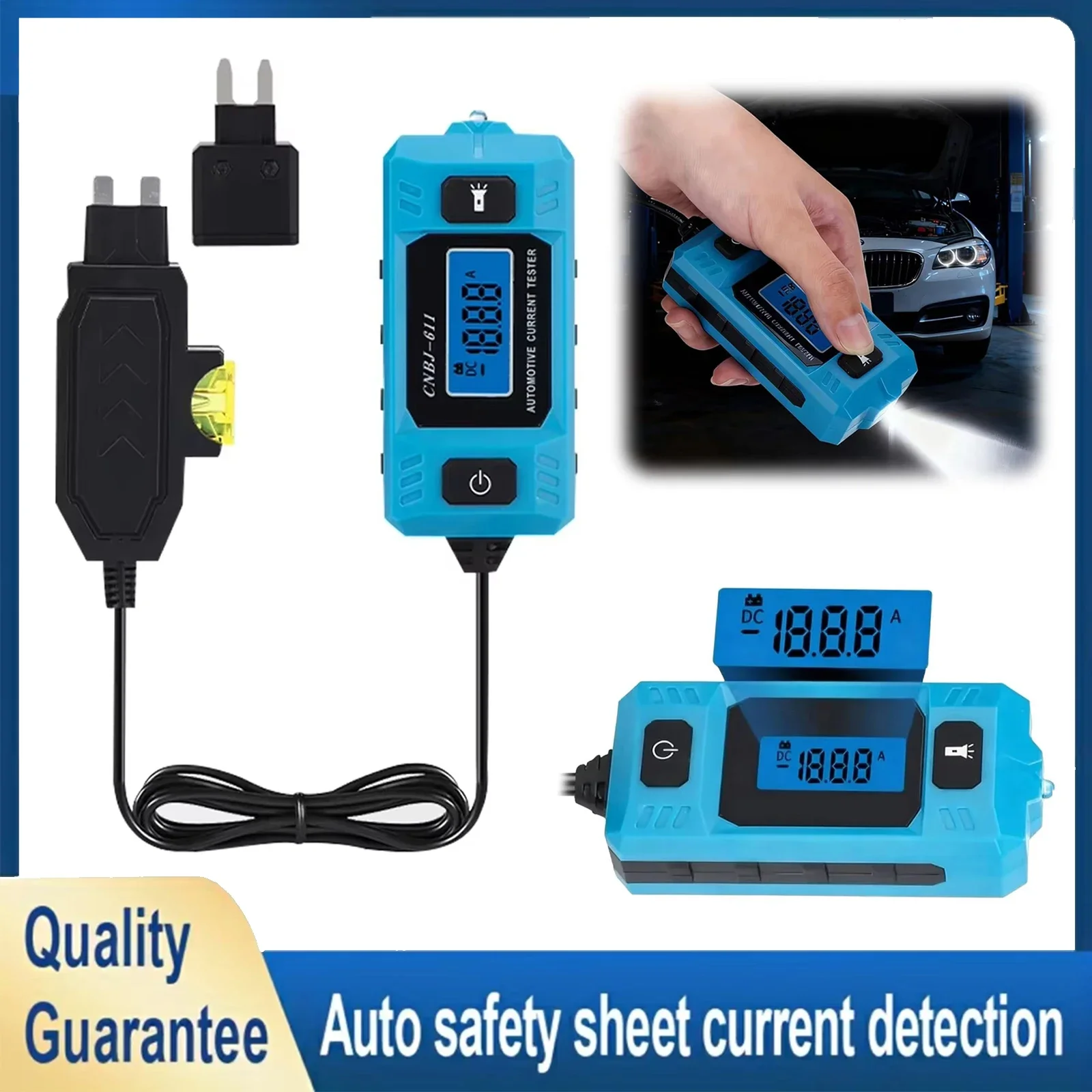 12V Car Current Tester Range 0.01~19.99A Circuit Test Fuse Diagnostic Tool Repair Detector Galvanometer Automotive Accessories