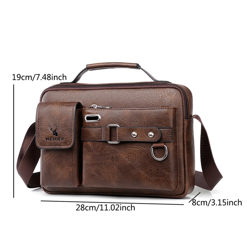 Fashion Men\'s Shoulder Bag Black Genuine Leather Handbag For Men Business Office Messenger Bag Male Crossbody Bag