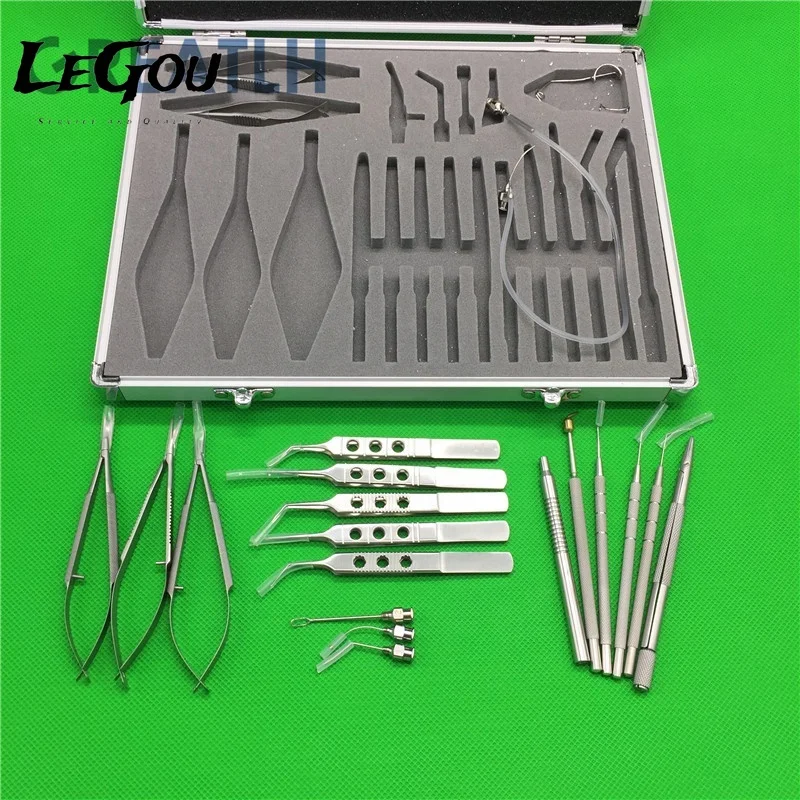 LeGou Professional Great LH Basic minor eye surgery set Surgery Instruments Set with case