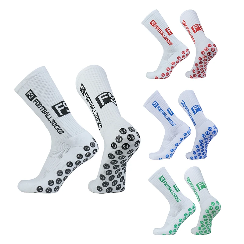 New 2023 Men Women Colorful Letter Football Socks Breathable Sports Silicone Non slip Grip Football Socks