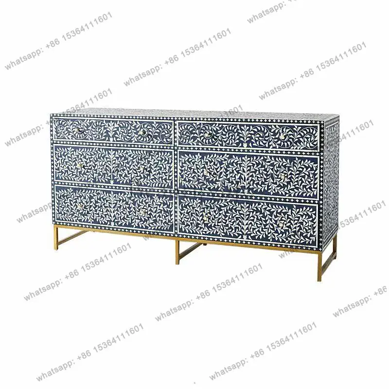 

French light luxury solid wood six-chest cabinet multi-drawer modern hand-painted decoration simple bedroom storage cabinet