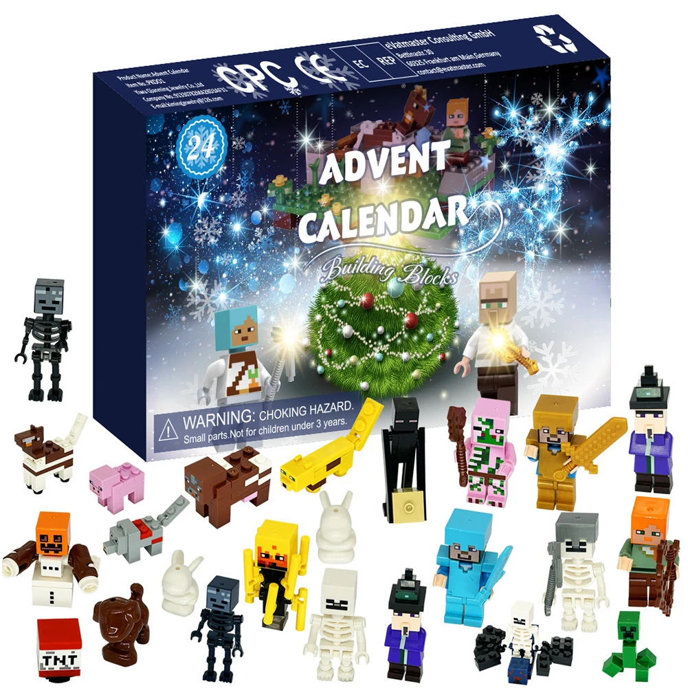 Advent Calendar 2024 Christmas Countdown Toys Christmas Building Blocks Figures Toys for Boys Girls Children Christmas Gifts