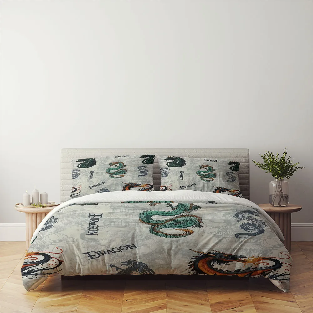 Legends Dragon Duvet Cover Set King Queen Double Full Twin Single Size Bed Linen Set