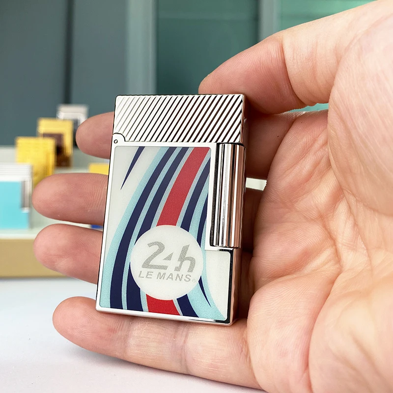New commemorative edition luxury butane lighter single and double flame flat tone natural paint smoker L2 series 19009