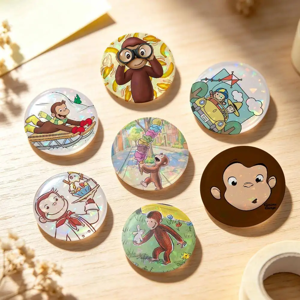 Vintage Childlike Curious George Brooch on Backpack Fashion Jewelry Pins Badge Clothing Hat Accessories Gift for Friends