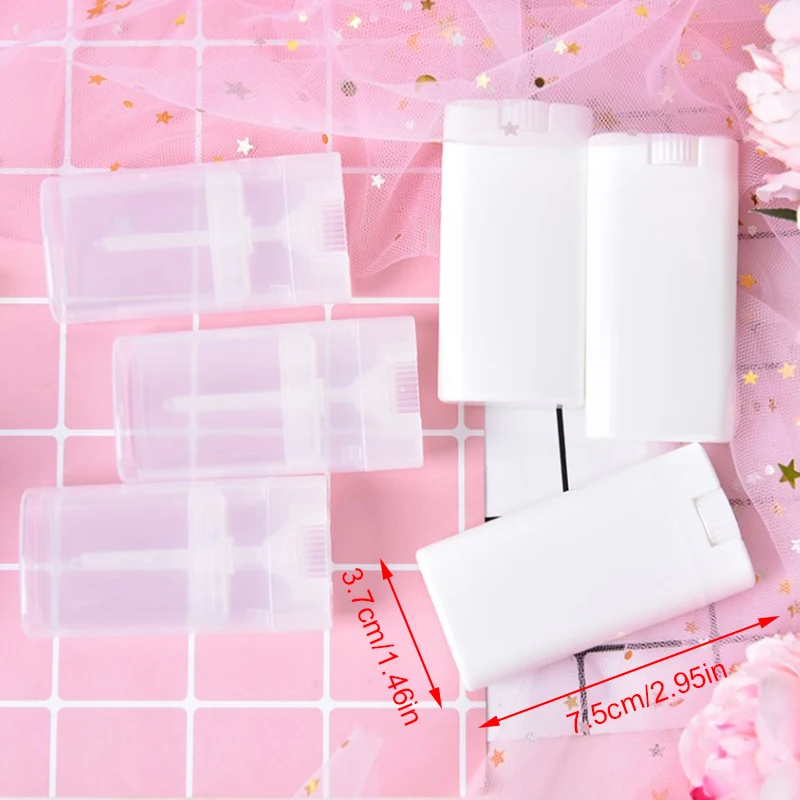 Tubos Ovais Plásticos do Bálsamo Labial, Recipientes Do Batom, Vazios, 10Pcs, 20ml