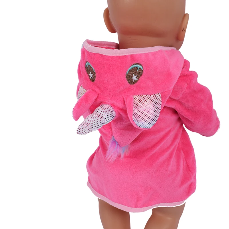 18 Inch Doll Clothes Unicorn Bathrobe Suit 43 Cm Doll Clothes Born Baby Fit American Girl Doll Accessories Dolls for Girls Gift