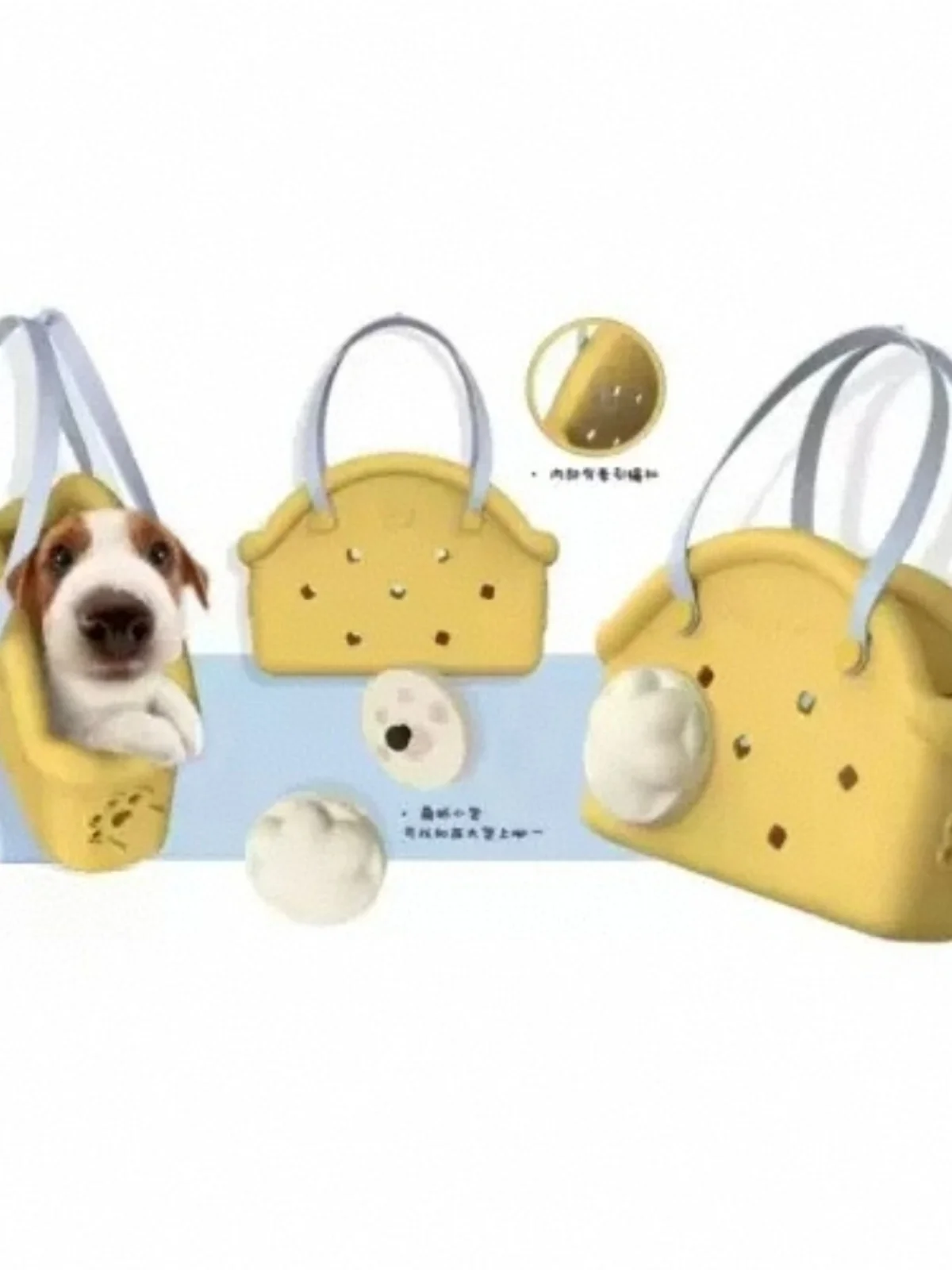 

Portable EVA Beach Bag Handheld Outdoor Pet Basket Handbag Waterproof Tote Bag Soft Spring Summer Autumn Season Handbag